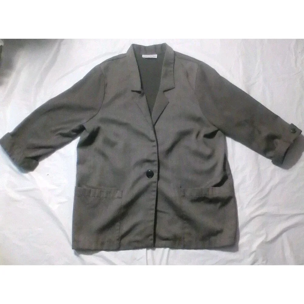 Kenneth Mitchell Blazer Size 38 Gray Women's One Button Jacket Adult Preppy Coat